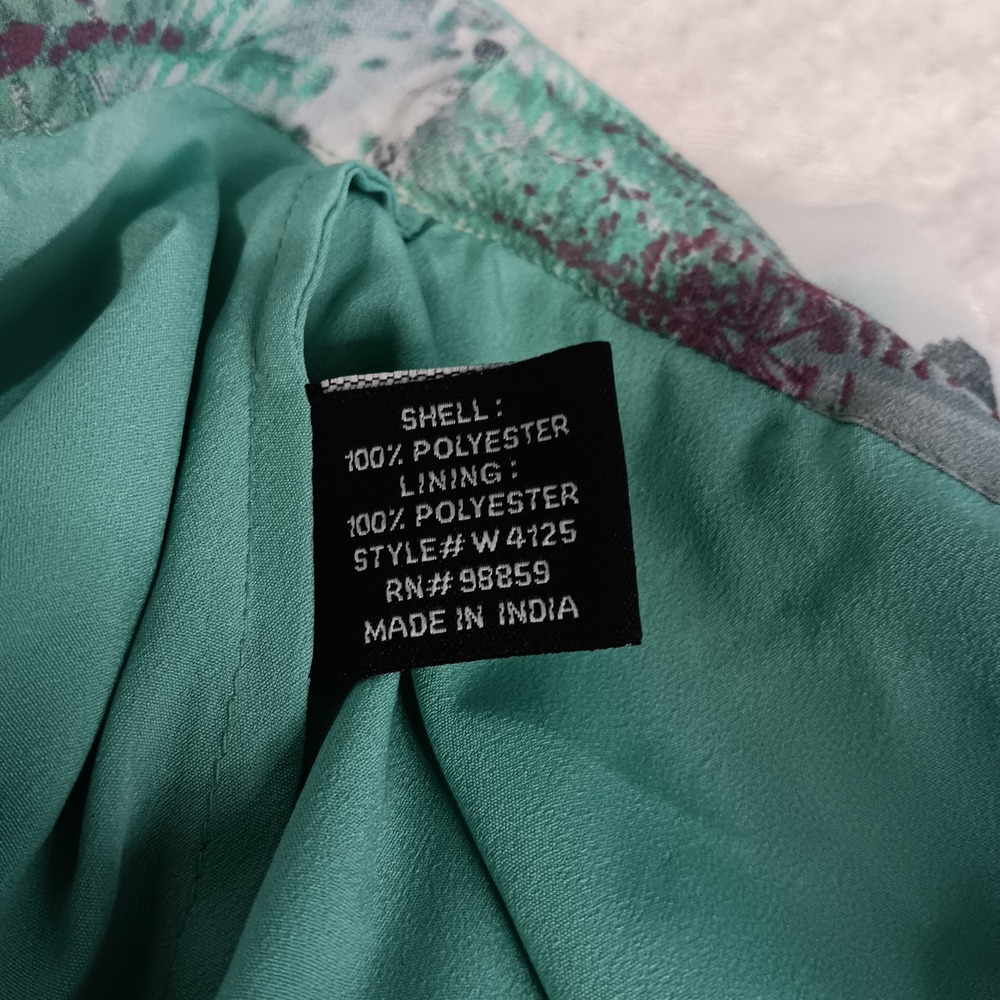 W118 Walter Baker Teal Gray Water Color Print Maxi skirt Partially Lined Small - Picture 6 of 13